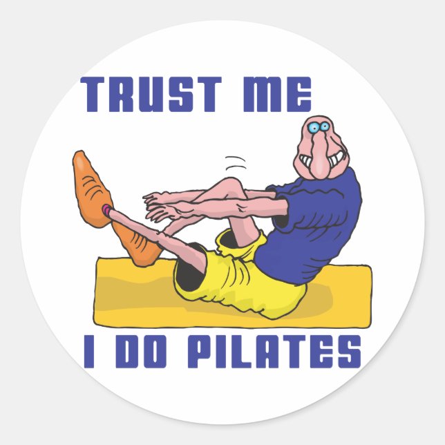 Funny Pilates Runder Aufkleber (Vorderseite)