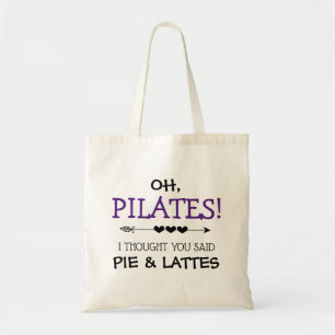 Funny Pilates Typografie Tragetasche