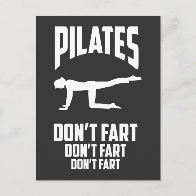 Funny Pilates Workout Furz Gym Übungswitz Postkarte (Vorderseite)