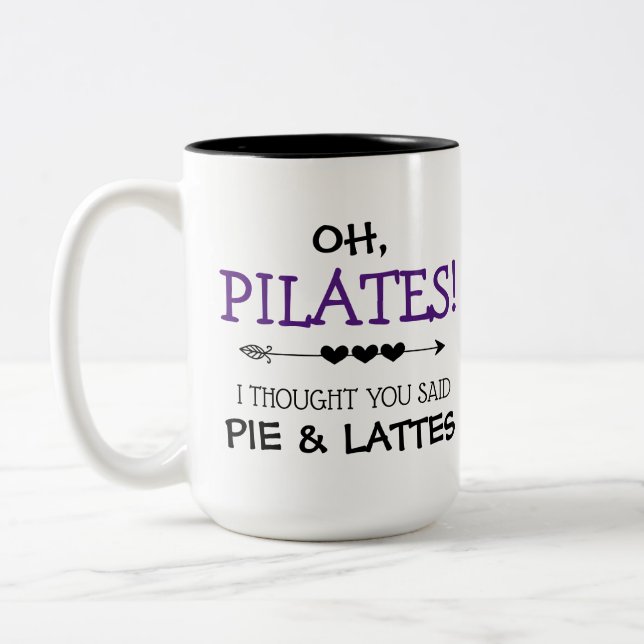 Funny Pilates Zweifarbige Tasse (Links)