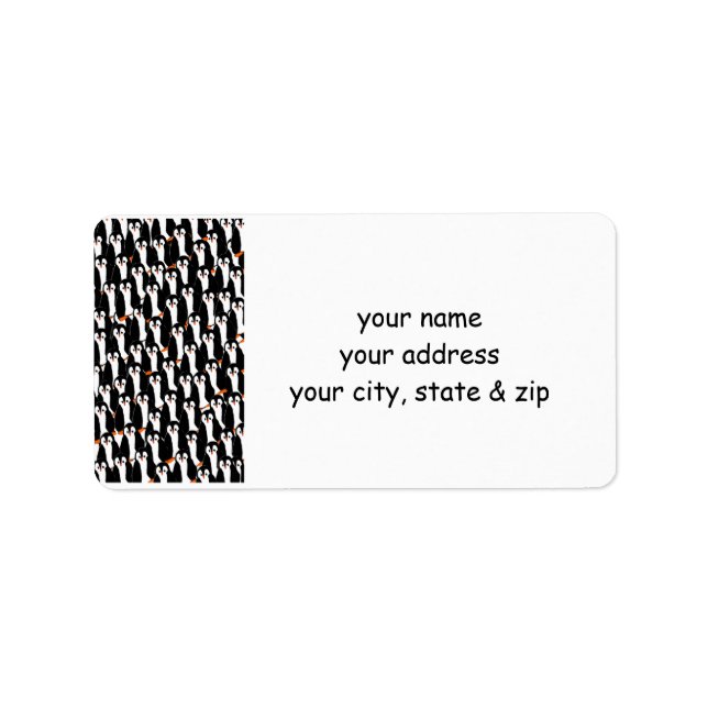 Funny Piles of Pinguins Adressaufkleber (Vorne)