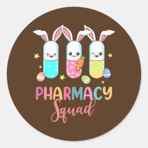 Funny Pills Bunny Pharmacy Squad Apotheke Leben Runder Aufkleber
