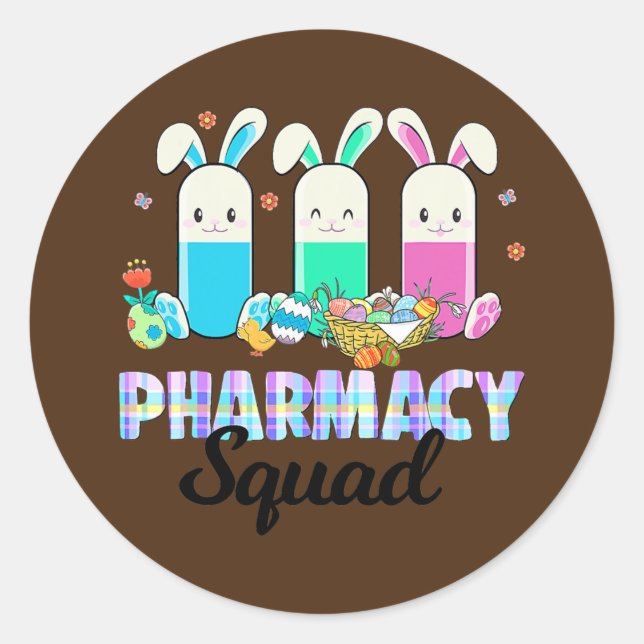 Funny Pills Pharmacy Squad Apotheke Leben Ostern Runder Aufkleber (Vorderseite)
