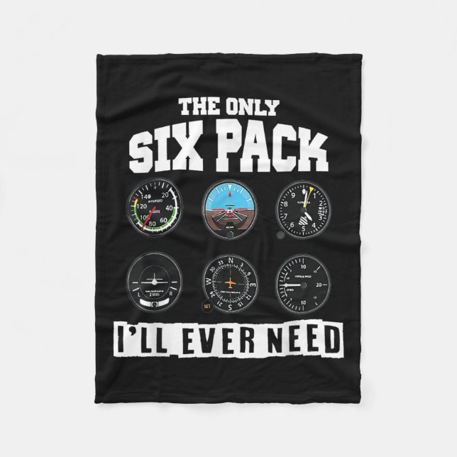 Funny Pilot Aviation - das einzige Sixpack, das ic Fleecedecke (Vorderseite)