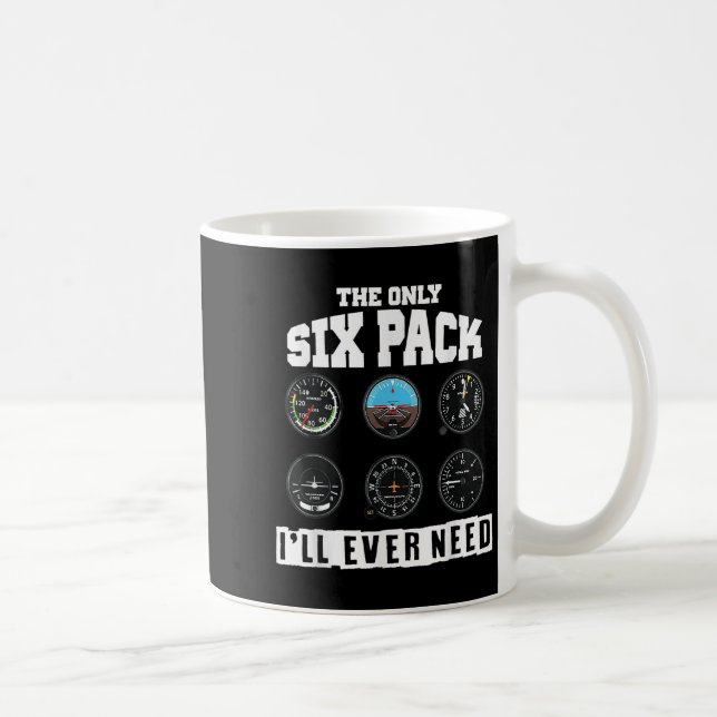 Funny Pilot Aviation - das einzige Sixpack, das ic Kaffeetasse (Rechts)