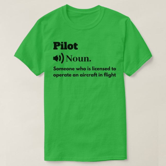 Funny Pilot Definition 1 T-Shirt (Design vorne)