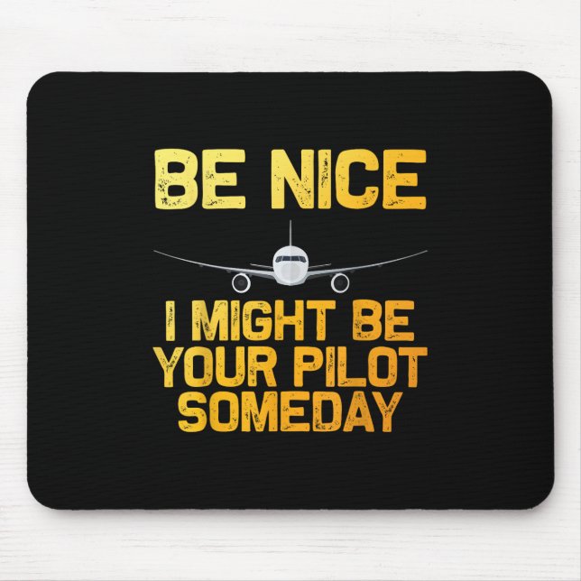 Funny Pilot Design Frauen Luftfahrzeug Mousepad (Vorne)