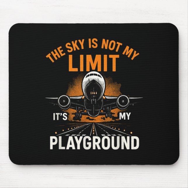 Funny Pilot Flight Flight Flugzeug Pilot Sky Nicht Mousepad (Vorne)