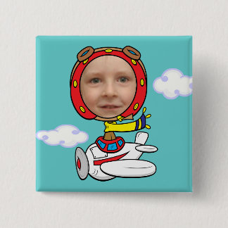 Funny Pilot Foto Template Button