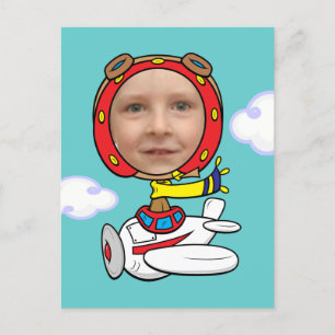 Funny Pilot Foto Template Postkarte