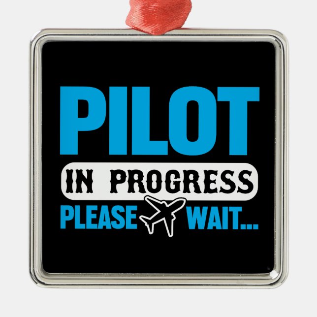 Funny Pilot in Progress Flight School Student Ornament Aus Metall (Vorne)