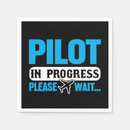Funny Pilot in Progress Flight School Student Serviette