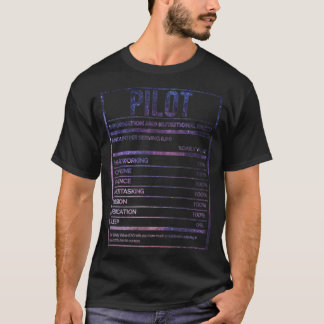 Funny Pilot-Nährwertkennzeichnung T-Shirt