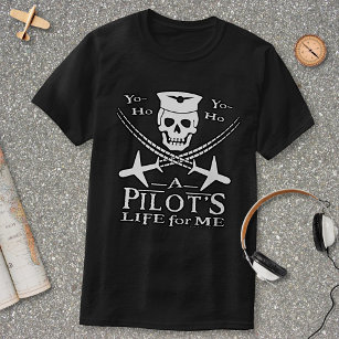 Funny Pilot Skull Cross Flugzeuge Piraten Spaß Dk T-Shirt