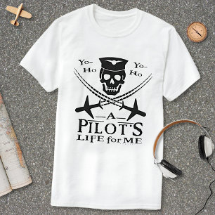 Funny Pilot Skull Cross Flugzeuge Piraterie Spaß l T-Shirt