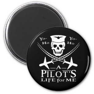 Funny Pilot Skull Cross Flugzeuge Piraterie Spaß Magnet