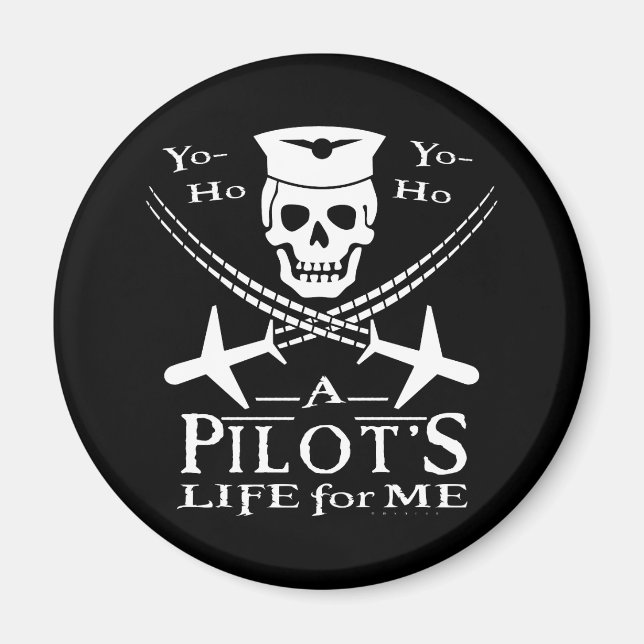 Funny Pilot Skull Cross Flugzeuge Piraterie Spaß Magnet (Vorne)