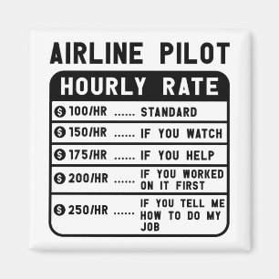 Funny Pilot Stundenflugverkehr Magnet