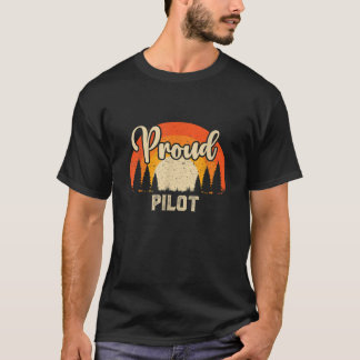 Funny Pilot Superheld Vintages T-Shirt für Männer