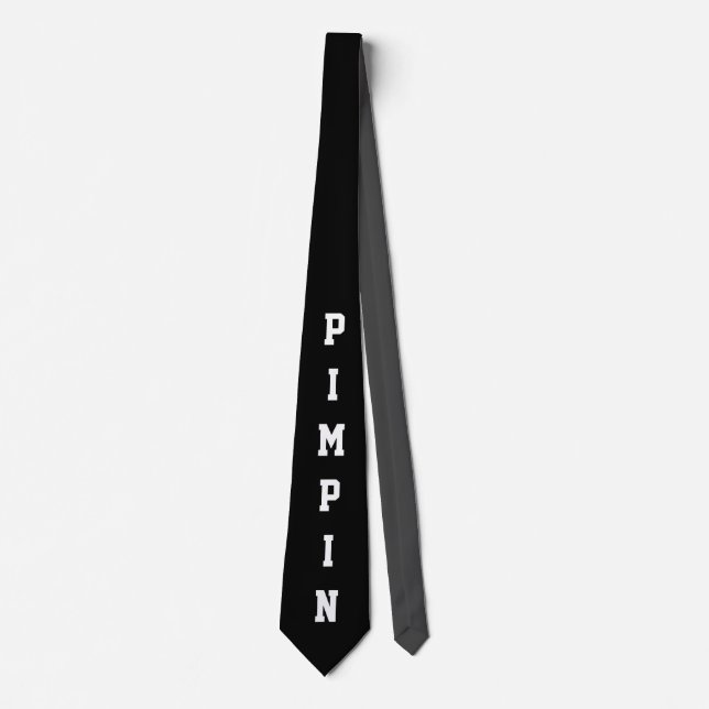Funny Pimpin Black and White Novelty  Krawatte (Vorderseite)