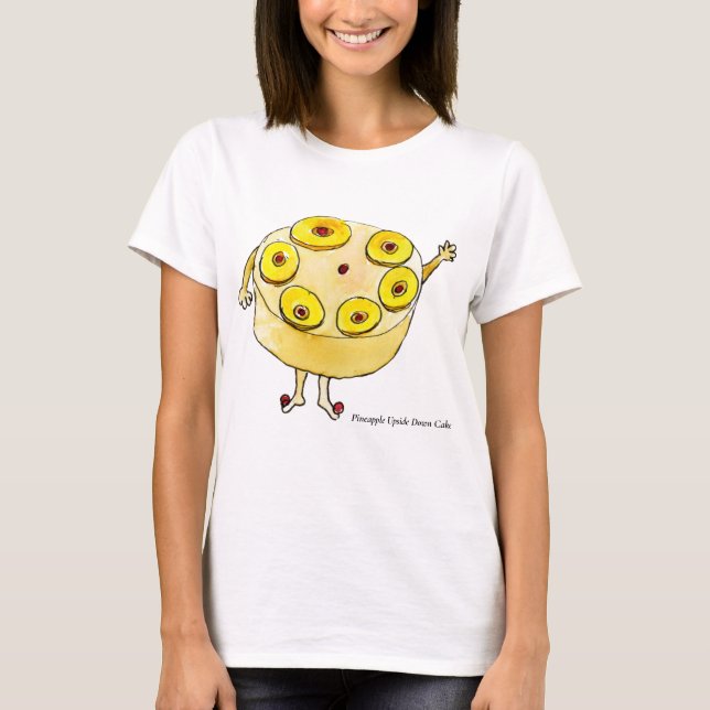 Funny Pineape Auf dem Rücken Cake Quirky Art Spaß T-Shirt (Vorderseite)