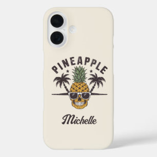 Funny Pineaple mit Sonnenbrille Personalisiert iPhone 16 Hülle