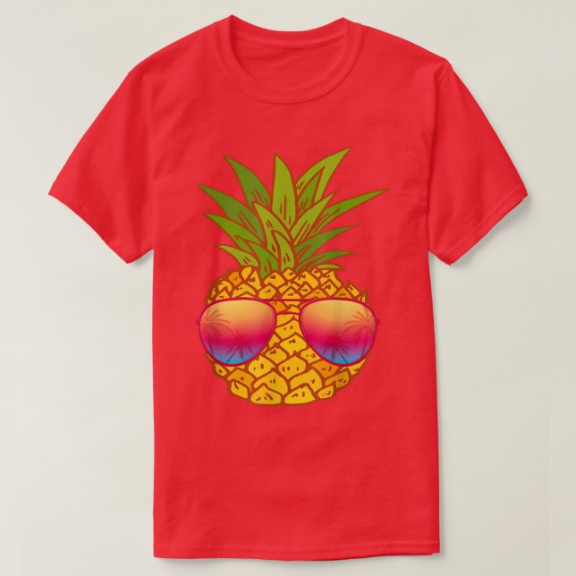 Funny Pineaple Sonnenbrille Art Hawaiian Aloha Haw T-Shirt (Design vorne)