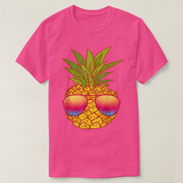 Funny Pineaple Sonnenbrille Art Hawaiian Aloha Haw T-Shirt (Design vorne)