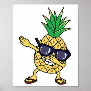 Funny Pineappel Shirt Dabbing Hawaii Aloha Sommer Poster