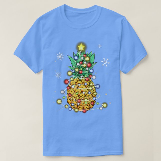 Funny Pineapple Christmas Tree Lights Xmas  T-Shirt (Design vorne)