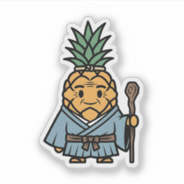 Funny Pineapple Sensei Master Samurai Illustration Aufkleber