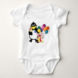 Funny Pinguin & Clown Cartoon Baby Strampler