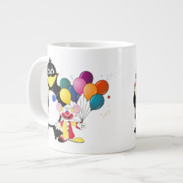 Funny Pinguin & Clown Cartoon Jumbo-Tasse