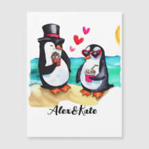 Funny Pinguin Couple, Tiere in Liebe