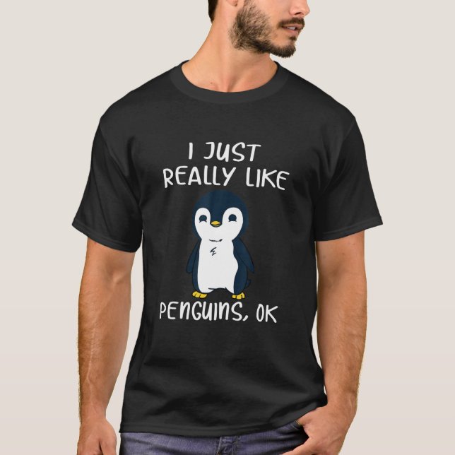 Funny Pinguin Geschenk ich einfach wirklich wie Pi T-Shirt (Vorderseite)