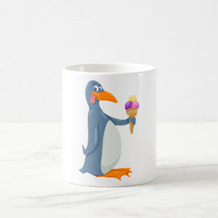 Funny Pinguin mit Eiscreme-Tasse Kaffeetasse