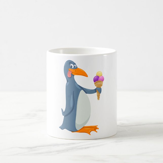 Funny Pinguin mit Eiscreme-Tasse Kaffeetasse (Von Creator hochgeladen)