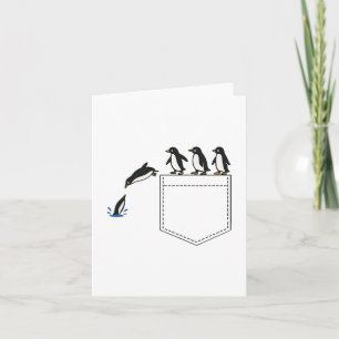 Funny Pinguin Pocket Niedliche Tauchen Pinguin T-S Karte