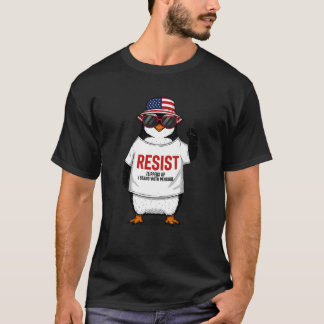 Funny Pinguin Resist Flippers Up Protest gegen T T-Shirt
