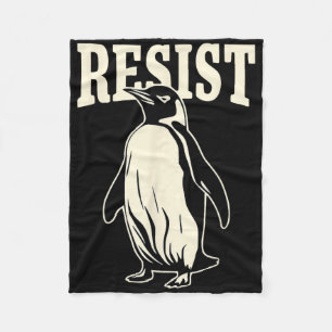 Funny Pinguin Resist Pinguine Protest gegen Tari Fleecedecke
