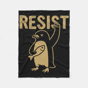 Funny Pinguin Resist Pinguine Protest gegen Tari Fleecedecke
