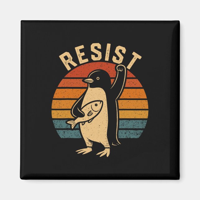 Funny Pinguin Resist Pinguine Protest gegen Tari Magnet (Vorne)