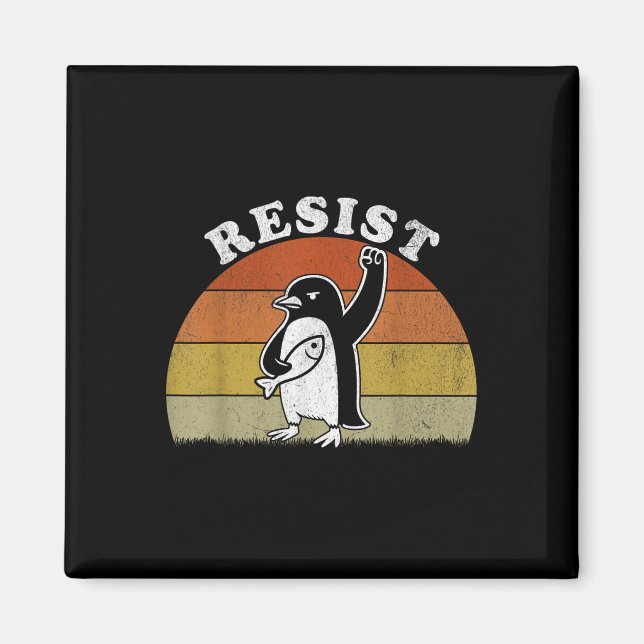 Funny Pinguin Resist Pinguine Protest gegen Tari Magnet (Vorne)