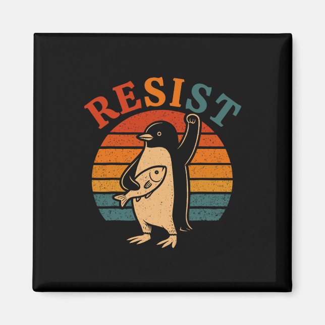 Funny Pinguin Resist Pinguine Protest gegen Tari Magnet (Vorne)