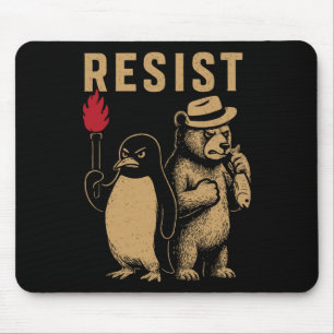 Funny Pinguin Resist Pinguine Protest gegen Tari Mousepad
