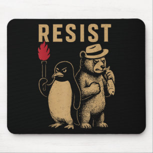 Funny Pinguin Resist Pinguine Protest gegen Tari Mousepad