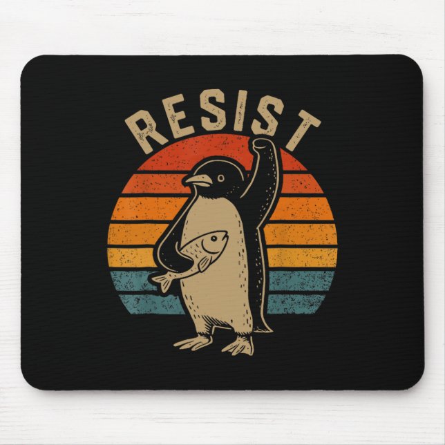 Funny Pinguin Resist Pinguine Protest gegen Tari Mousepad (Vorne)