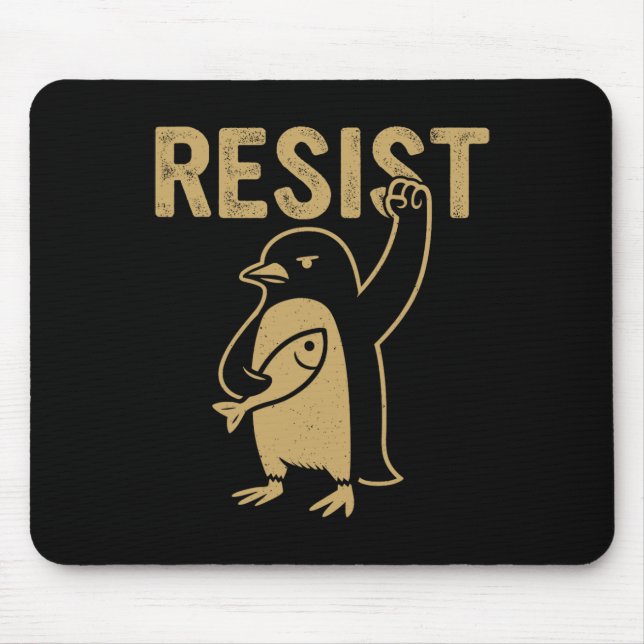 Funny Pinguin Resist Pinguine Protest gegen Tari Mousepad (Vorne)