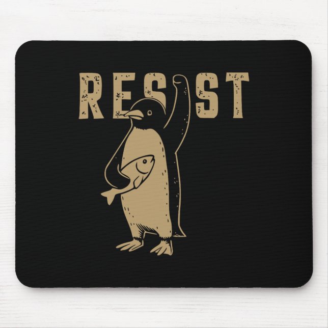 Funny Pinguin Resist Pinguine Protest gegen Tari Mousepad (Vorne)