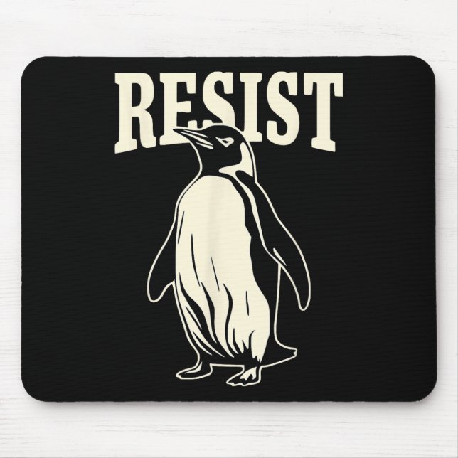 Funny Pinguin Resist Pinguine Protest gegen Tari Mousepad (Vorne)
